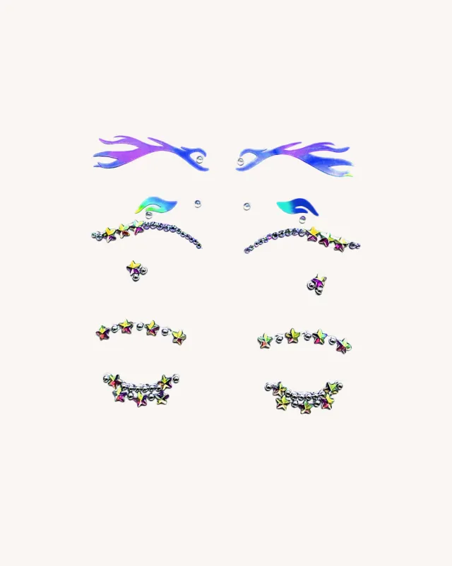 Future Bass Babe Holo Face Stickers Mix Pack made by iHeartRaves