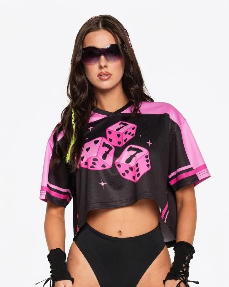 Feeling Lucky Cropped Football Jersey sold by iHeartRaves product image thumbnail 2