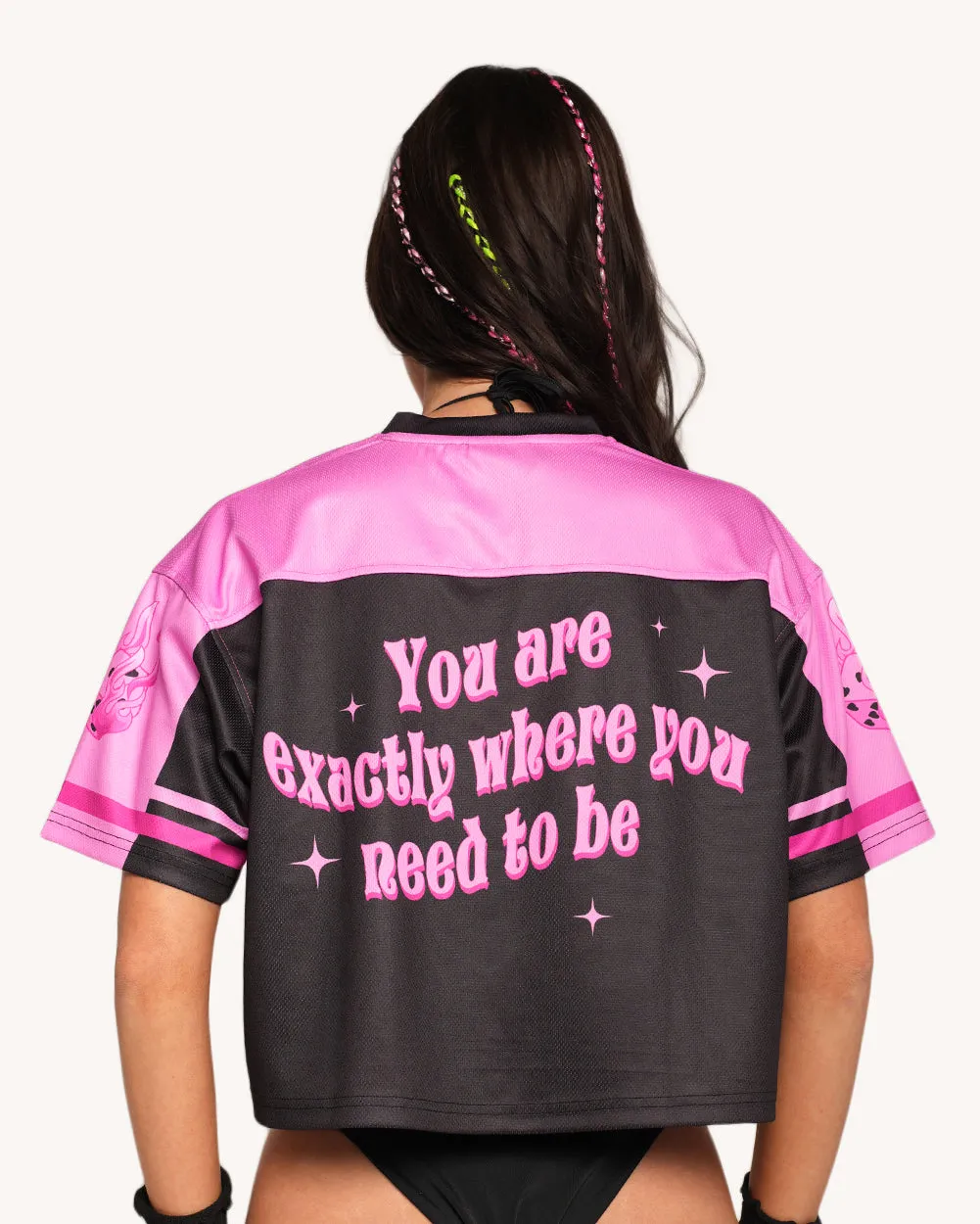 Feeling Lucky Cropped Football Jersey sold by iHeartRaves product image thumbnail 4