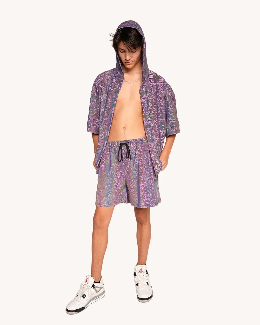 Twisted Reality Purple Rainbow Reflective Robe sold by iHeartRaves product image thumbnail 5
