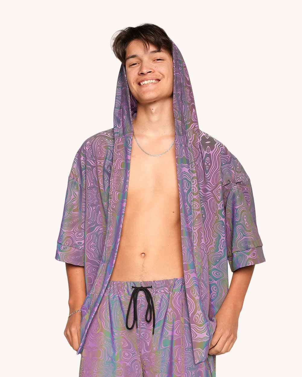 Twisted Reality Purple Rainbow Reflective Robe sold by iHeartRaves product image thumbnail 2