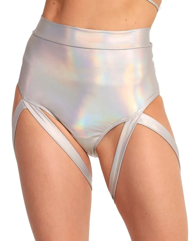 Holo Badd Girl High Waisted Harness Booty Shorts sold by iHeartRaves