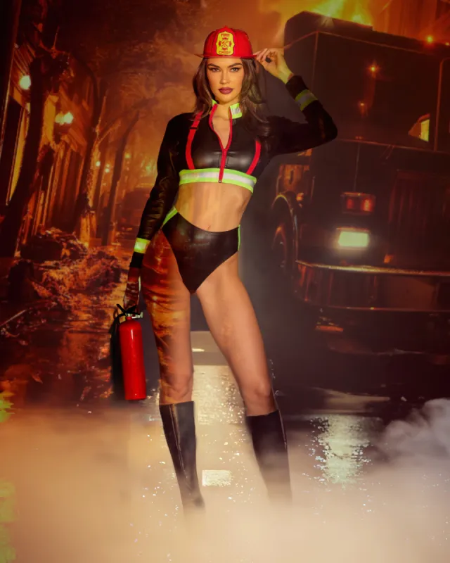 Rescue Me 3-Piece Fire Woman Costume Set sold by iHeartRaves