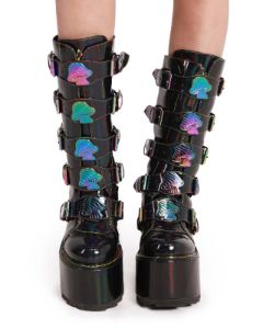YRU Dune Rainbow Mushroom Platform Shoes sold by iHeartRaves