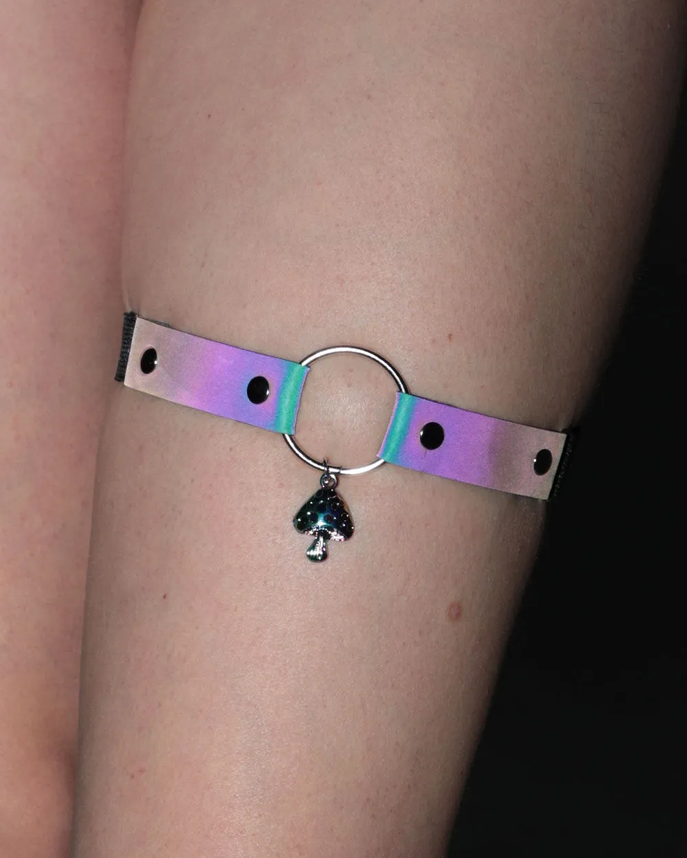 Holoshroom Rainbow Reflective 1-pc Leg Garter sold by iHeartRaves
