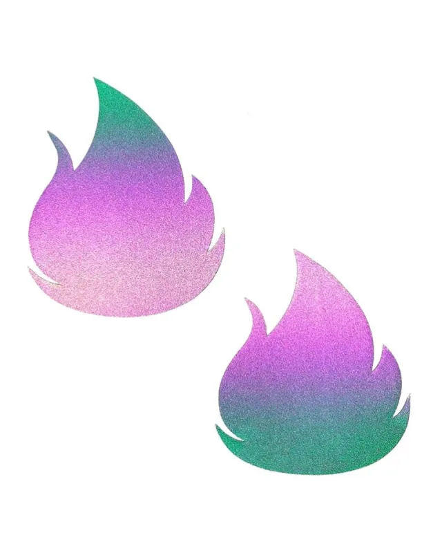 Neva Nude Flash Flame Reflective Pasties sold by iHeartRaves
