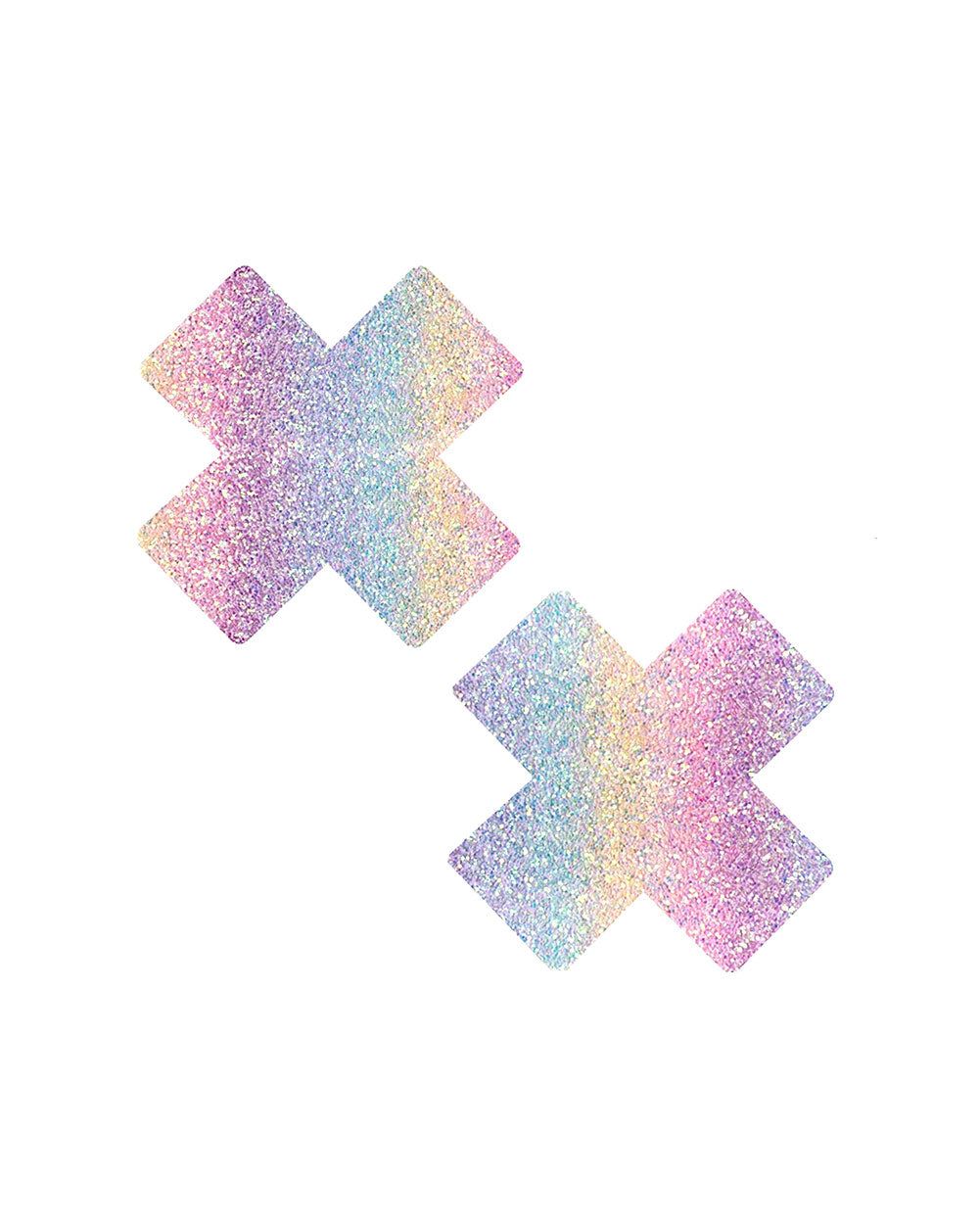 Neva Nude Smarties Party Glitter Cross Pasties sold by iHeartRaves