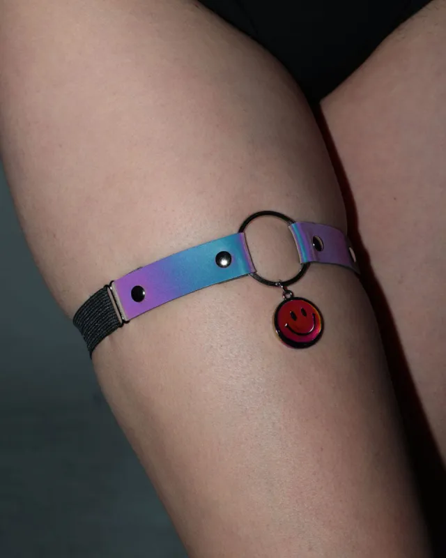 Happy Raver Rainbow Reflective Single Leg Garter sold by iHeartRaves