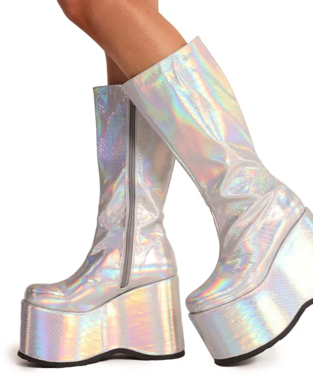 Holographic Sorceress Platform Boots sold by iHeartRaves