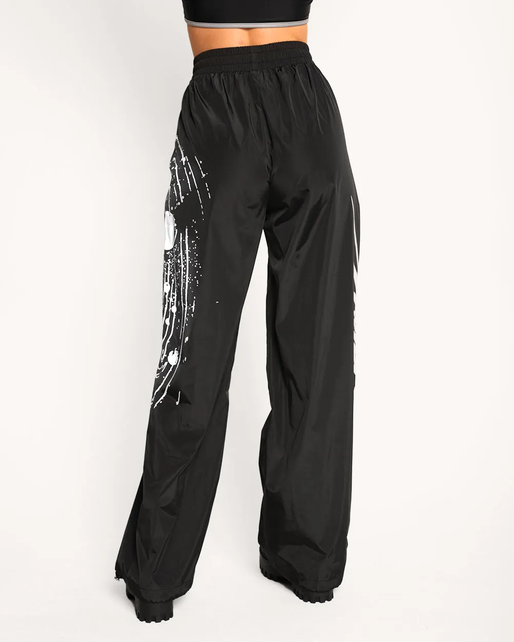 SLANDER x iHR Lightning Thrust Reflective Wide Leg Drawstring Pants sold by iHeartRaves product image thumbnail 4