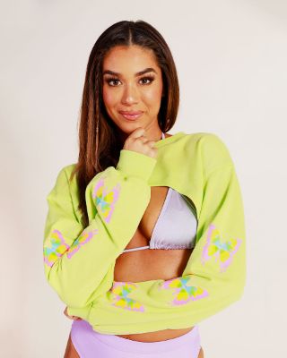 Forever Young Butterfly Long Sleeve Ultra Crop Top sold by iHeartRaves