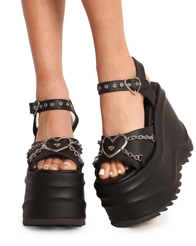 Demonia Cross My Heart Platform Sandals sold by iHeartRaves