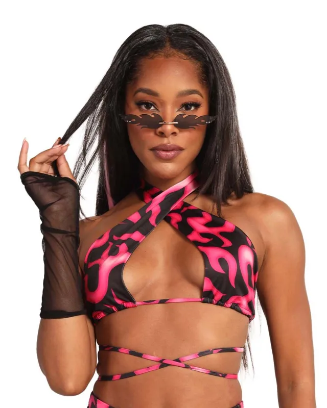 Heart on Fire Keyhole Halter Top sold by iHeartRaves