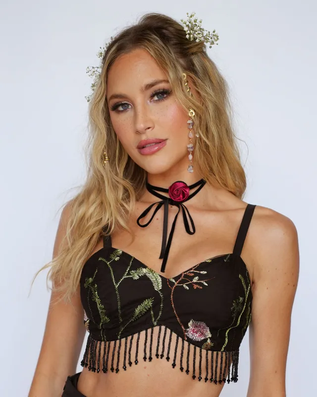 Lace Flowerfields Beaded Bralette sold by iHeartRaves
