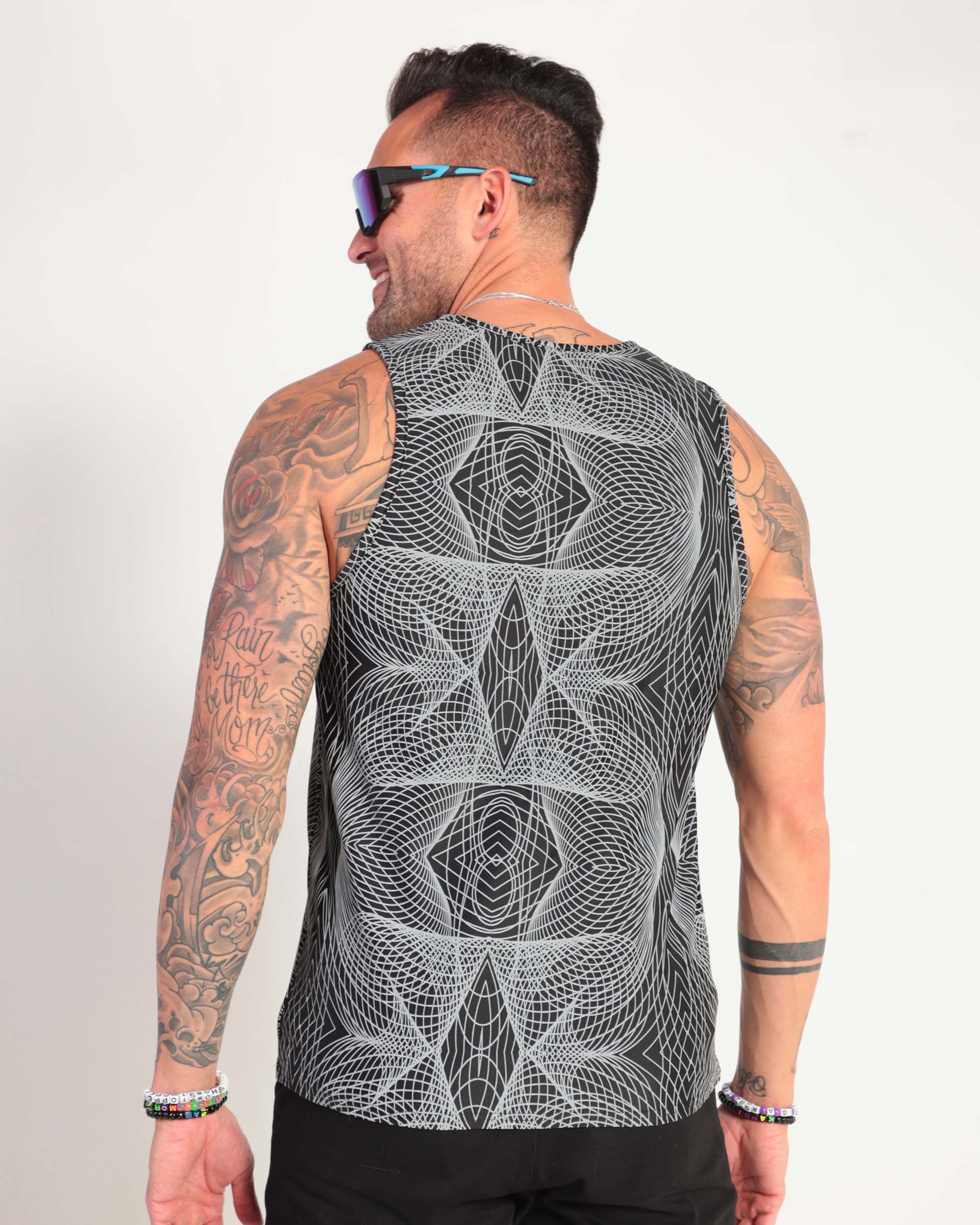 Deep Night Reflective Men's Tank Top sold by iHeartRaves product image thumbnail 4