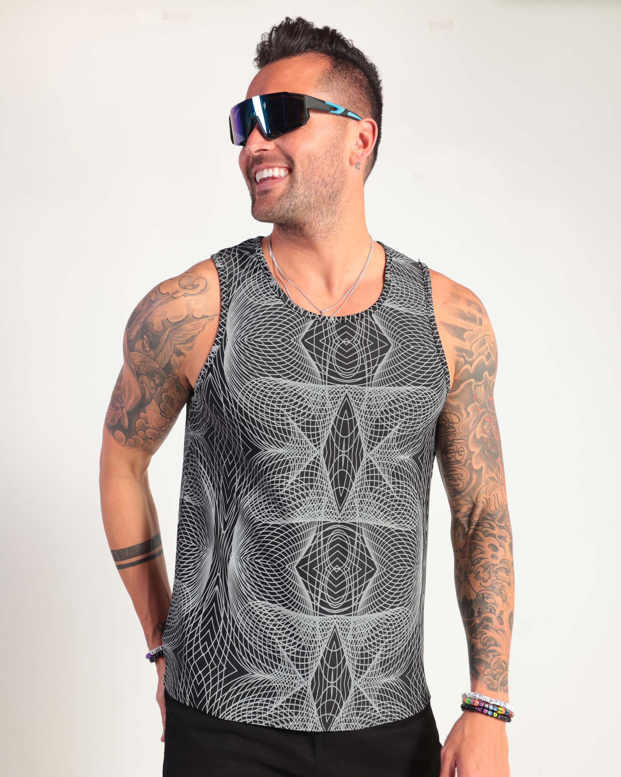 Deep Night Reflective Men's Tank Top sold by iHeartRaves product image thumbnail 2