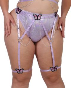 HoneiiBeth x iHeartRaves Holly Blue Butterfly Garter Belt sold by iHeartRaves
