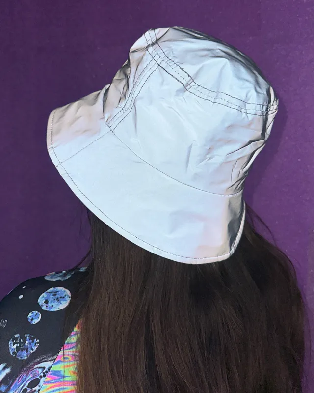 Bright AF Silver Reflective Bucket Hat sold by iHeartRaves