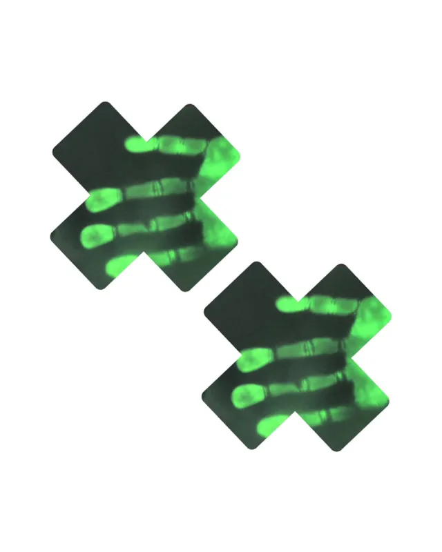 Neva Nude Neon Greeny Temperature Reactive Pasties sold by iHeartRaves