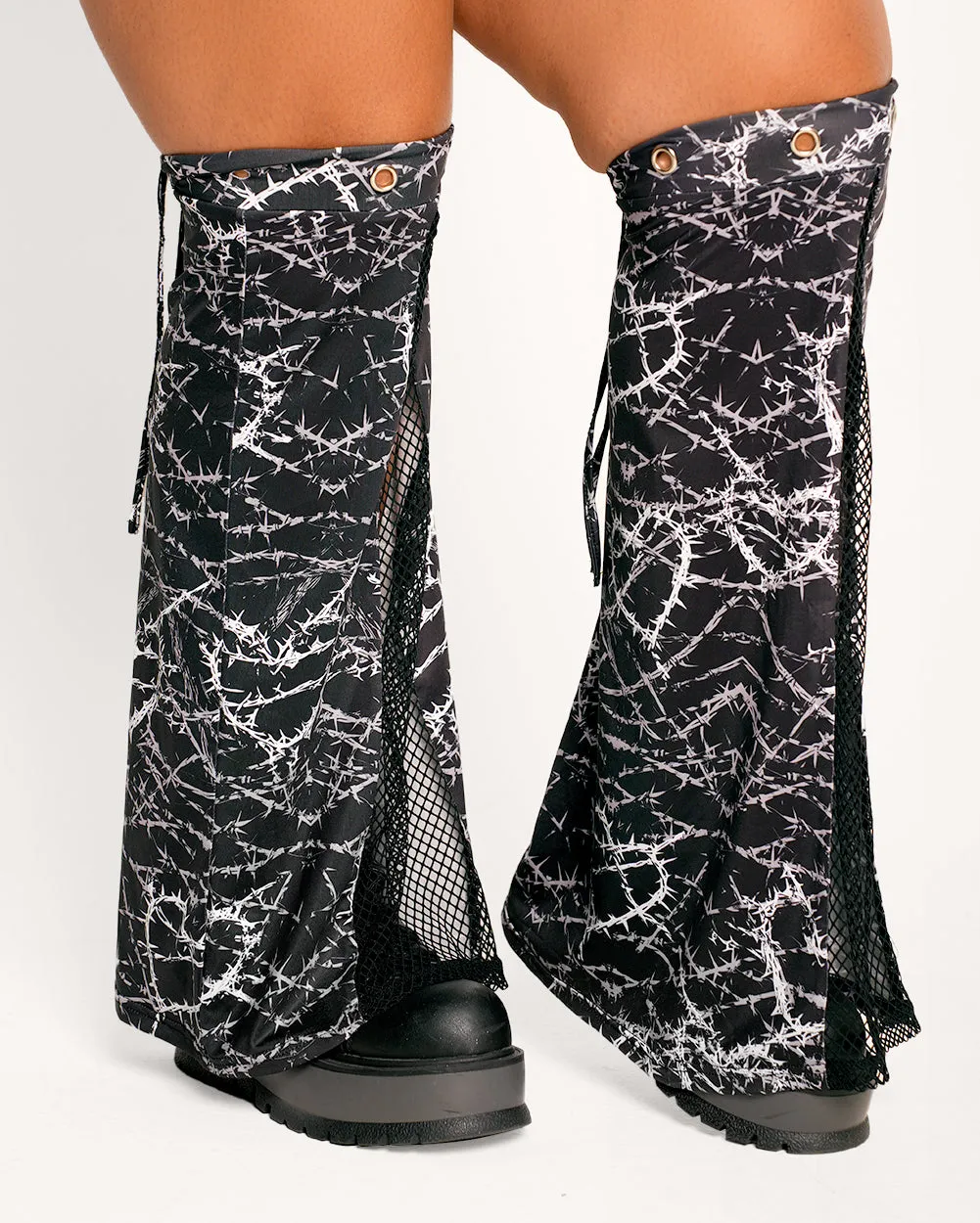 Sunflowerraver x iHR I'm Sensitive Fishnet Leg Warmers sold by iHeartRaves product image thumbnail 3