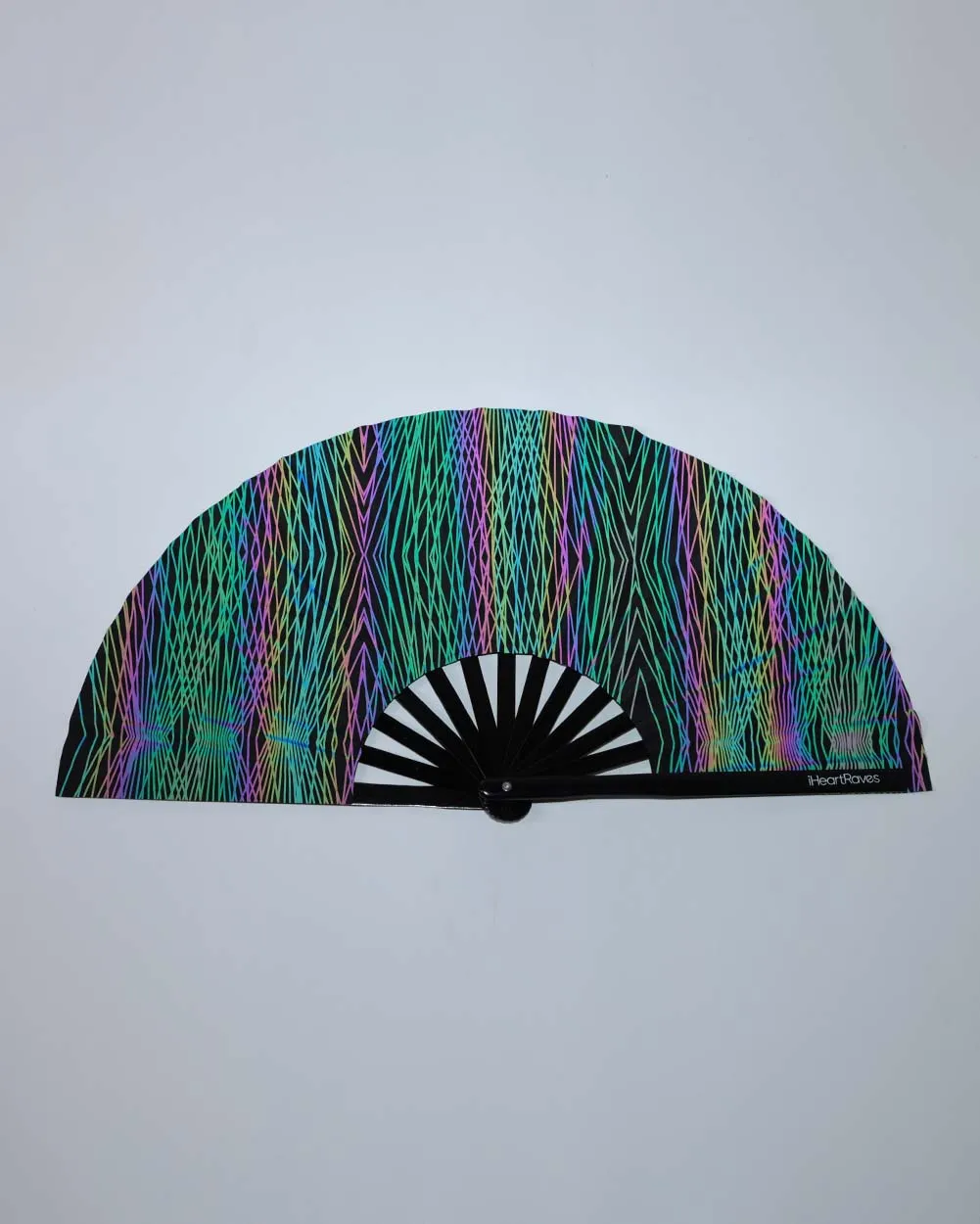 Deep Night Rainbow Reflective Hand Fan sold by iHeartRaves