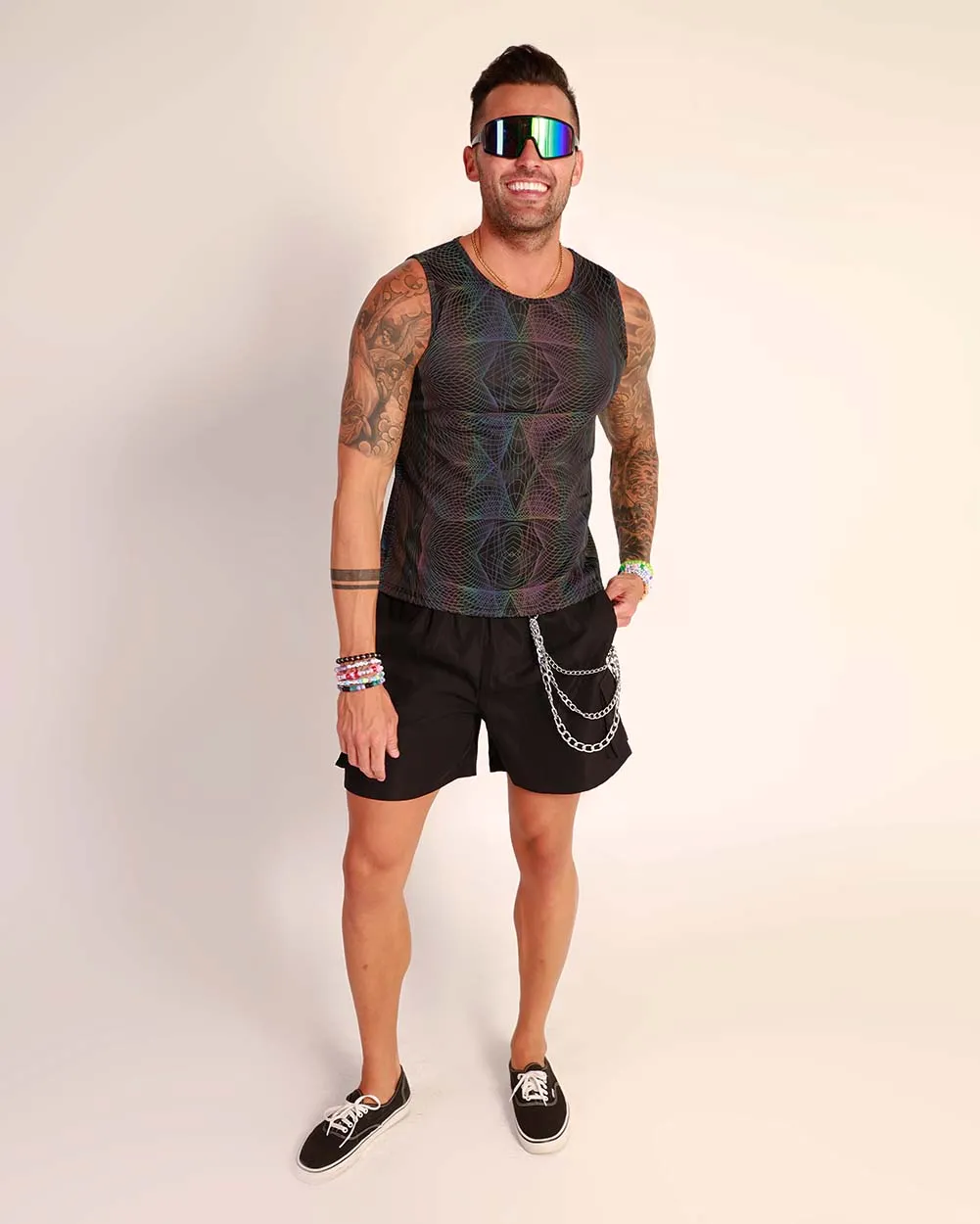 Deep Night Rainbow Reflective Men's Tank Top sold by iHeartRaves product image thumbnail 4