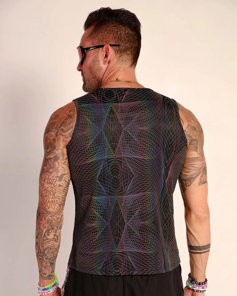 Deep Night Rainbow Reflective Men's Tank Top sold by iHeartRaves product image thumbnail 2