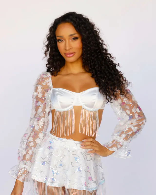 Floral Fairy Sequin Fringe Top sold by iHeartRaves