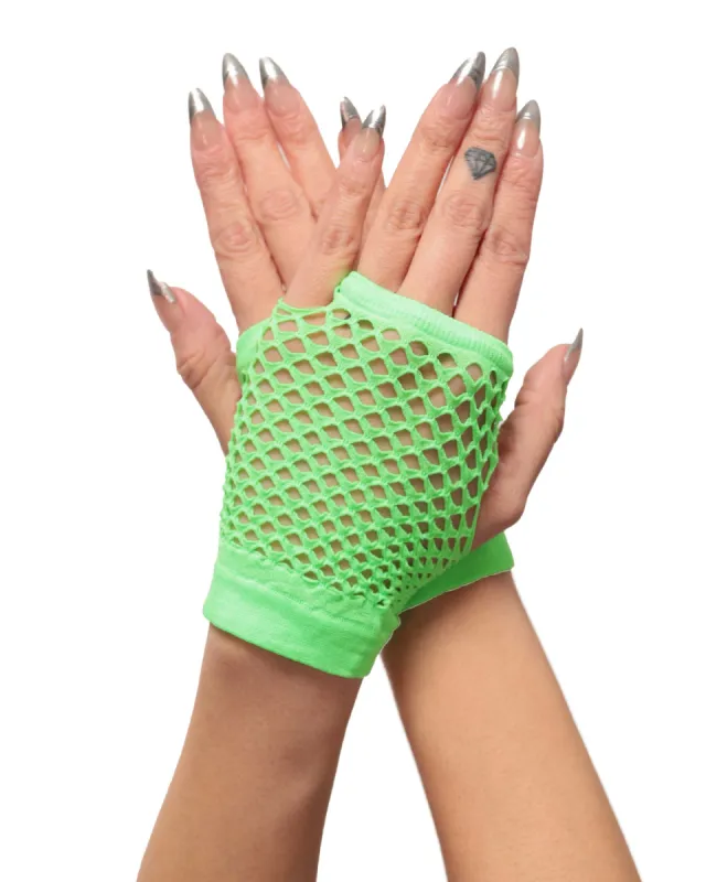 Cyber Babe Fingerless Fishnet Gloves sold by iHeartRaves