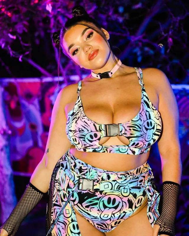 Happy Hour Rainbow Reflective Outfit sold by iHeartRaves