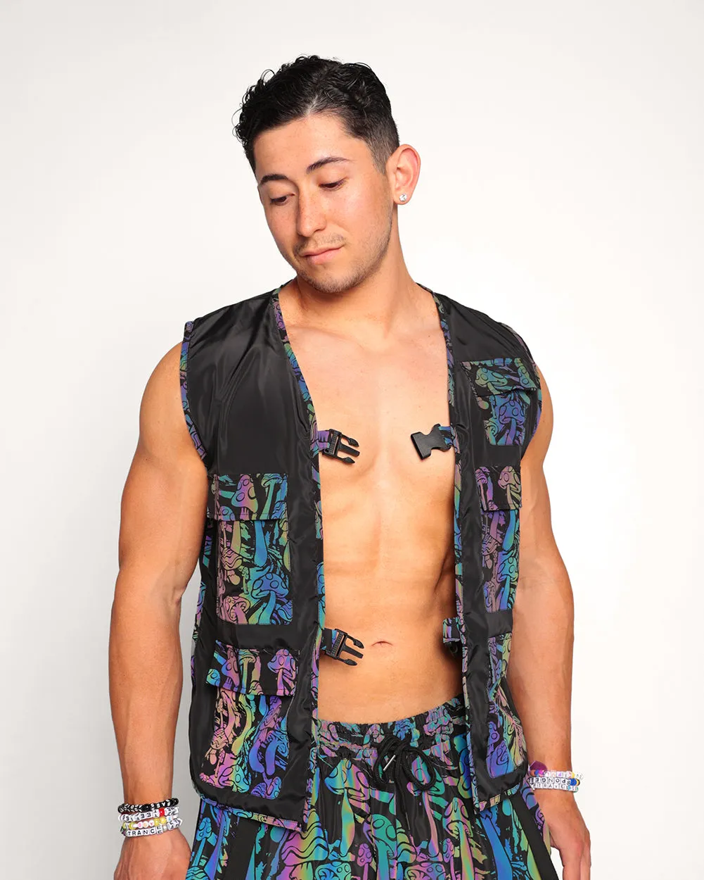 Fantastic Fungi Rainbow Reflective Vest sold by iHeartRaves product image thumbnail 2