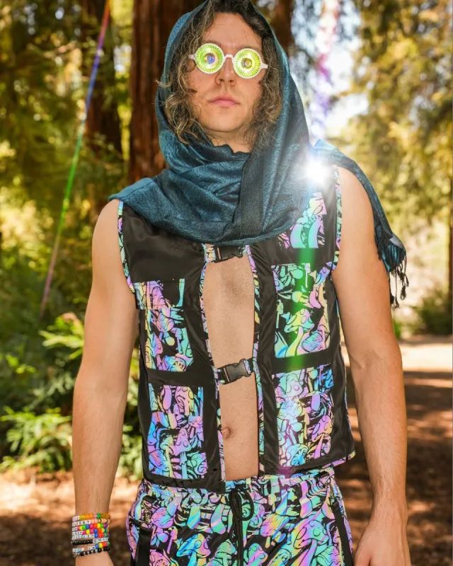 Fantastic Fungi Rainbow Reflective Vest sold by iHeartRaves