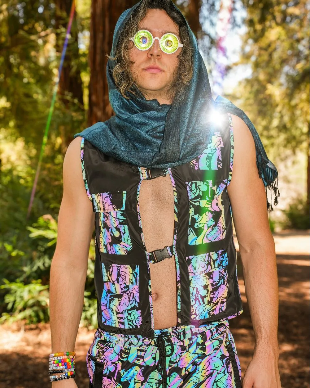 Fantastic Fungi Rainbow Reflective Vest sold by iHeartRaves
