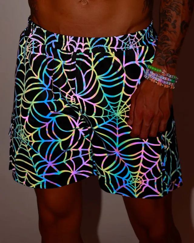 Lost in the Lights Rainbow Reflective Shorts sold by iHeartRaves
