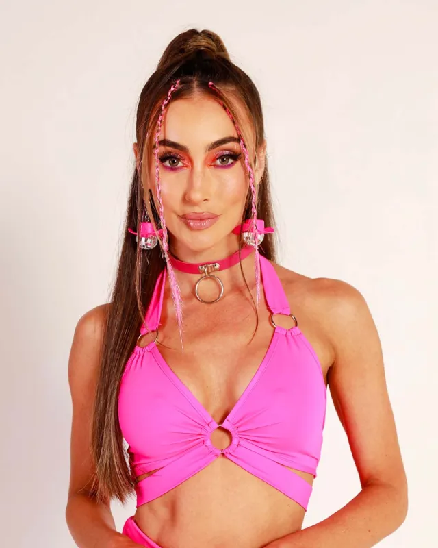 Psychedelic Pink O-Ring Top sold by iHeartRaves