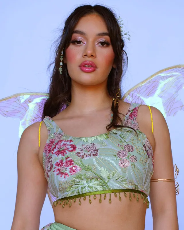 Frolicking Fantasy Floral Sequin Top sold by iHeartRaves