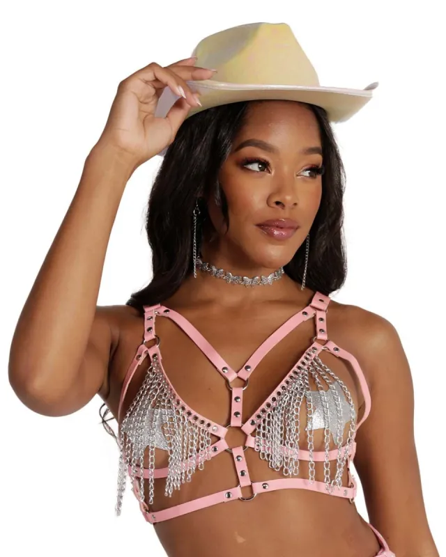 Thee Ultimate Baddie Chain Bondage Harness Top sold by iHeartRaves