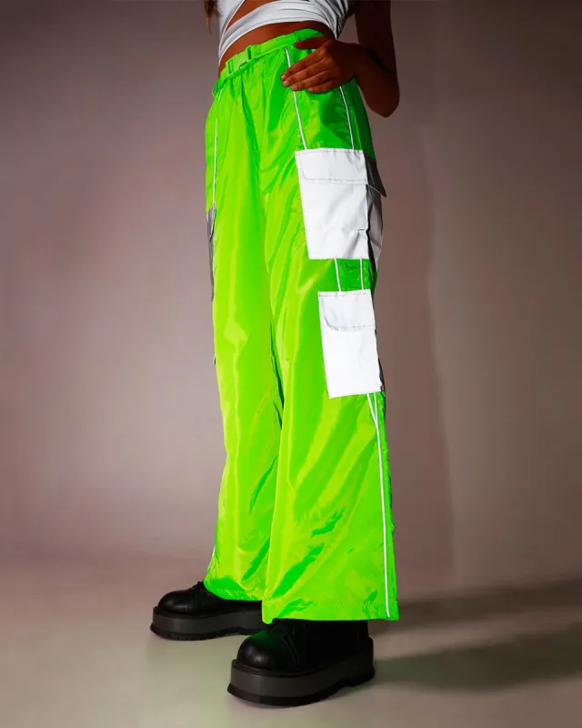 Chaos Commander Reflective Unisex Wide Leg Pants sold by iHeartRaves