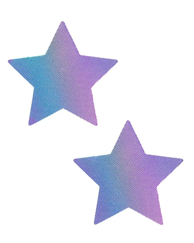 Neva Nude Lustful Lilac Hologram Star Pasties sold by iHeartRaves