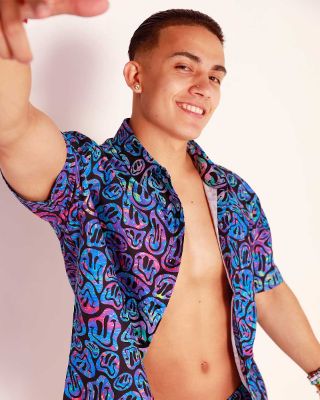 Hardcore Happiness Men's Camp Shirt sold by iHeartRaves