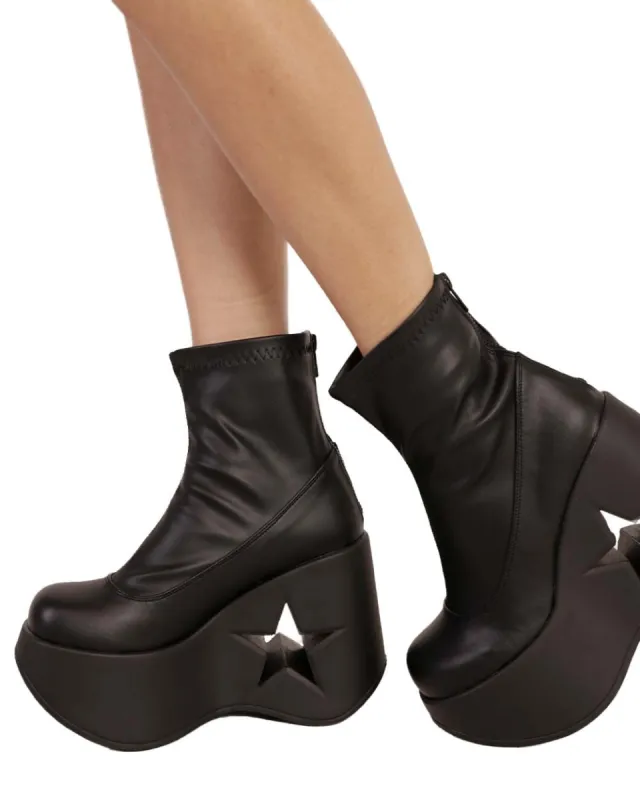 Demonia Drop It Low Wedge Ankle Boots sold by iHeartRaves
