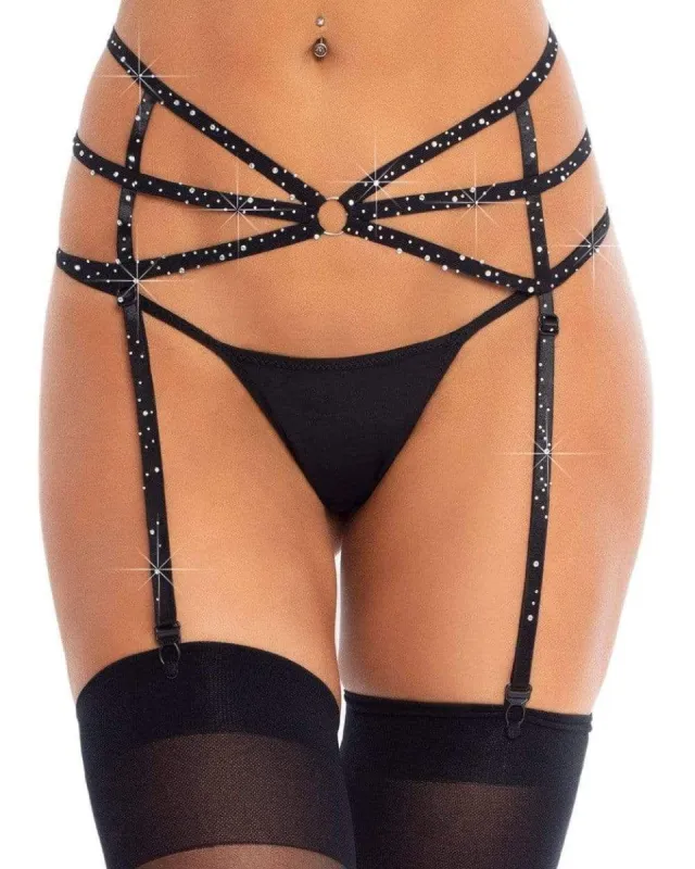 Always Glam Rhinestone Garter Belt sold by iHeartRaves