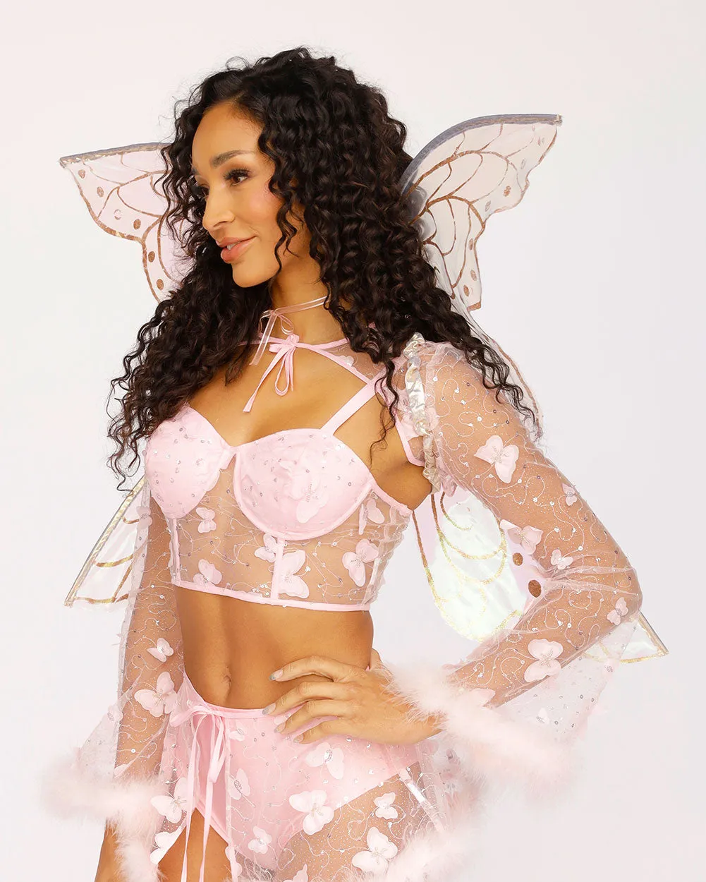 Everblossom Marabou Butterfly Ultra Crop Top sold by iHeartRaves product image thumbnail 4