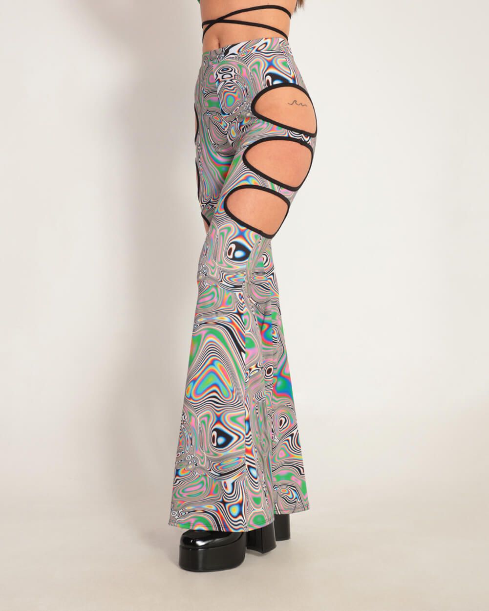 Nostalgia Cutout Bell Bottoms sold by iHeartRaves