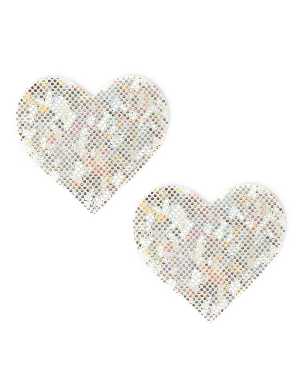 Neva Nude Hologram Heart Pasties sold by iHeartRaves