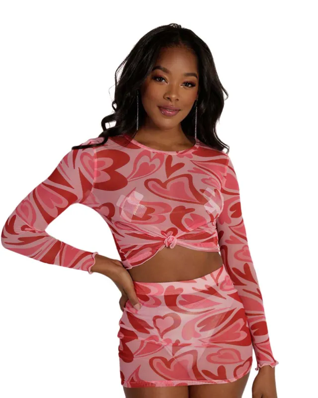 Queen of Hearts Mesh Long Sleeve Top sold by iHeartRaves