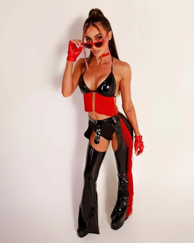 Rodeo Raver Vinyl Fringe Chaps sold by iHeartRaves