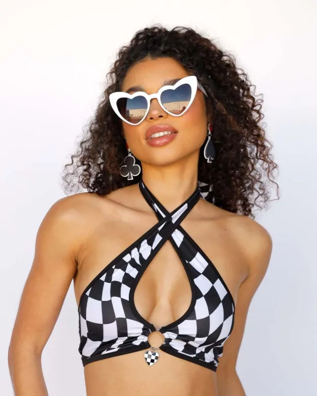 Mind Games Checkered Halter Top sold by iHeartRaves