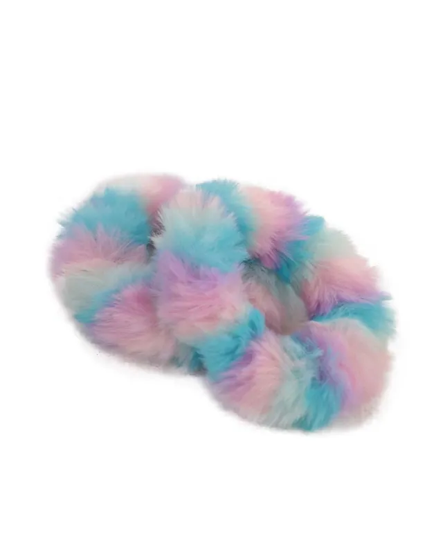iHeartRaves Cotton Candy Clouds Furry Scrunchies sold by iHeartRaves