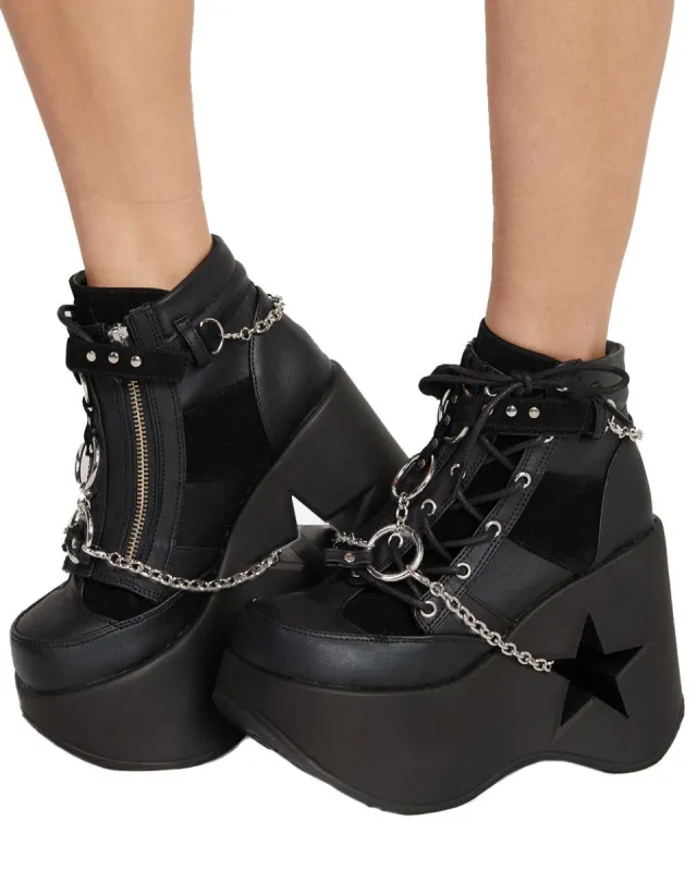 Demonia Lucky Star Wedge Boots sold by iHeartRaves